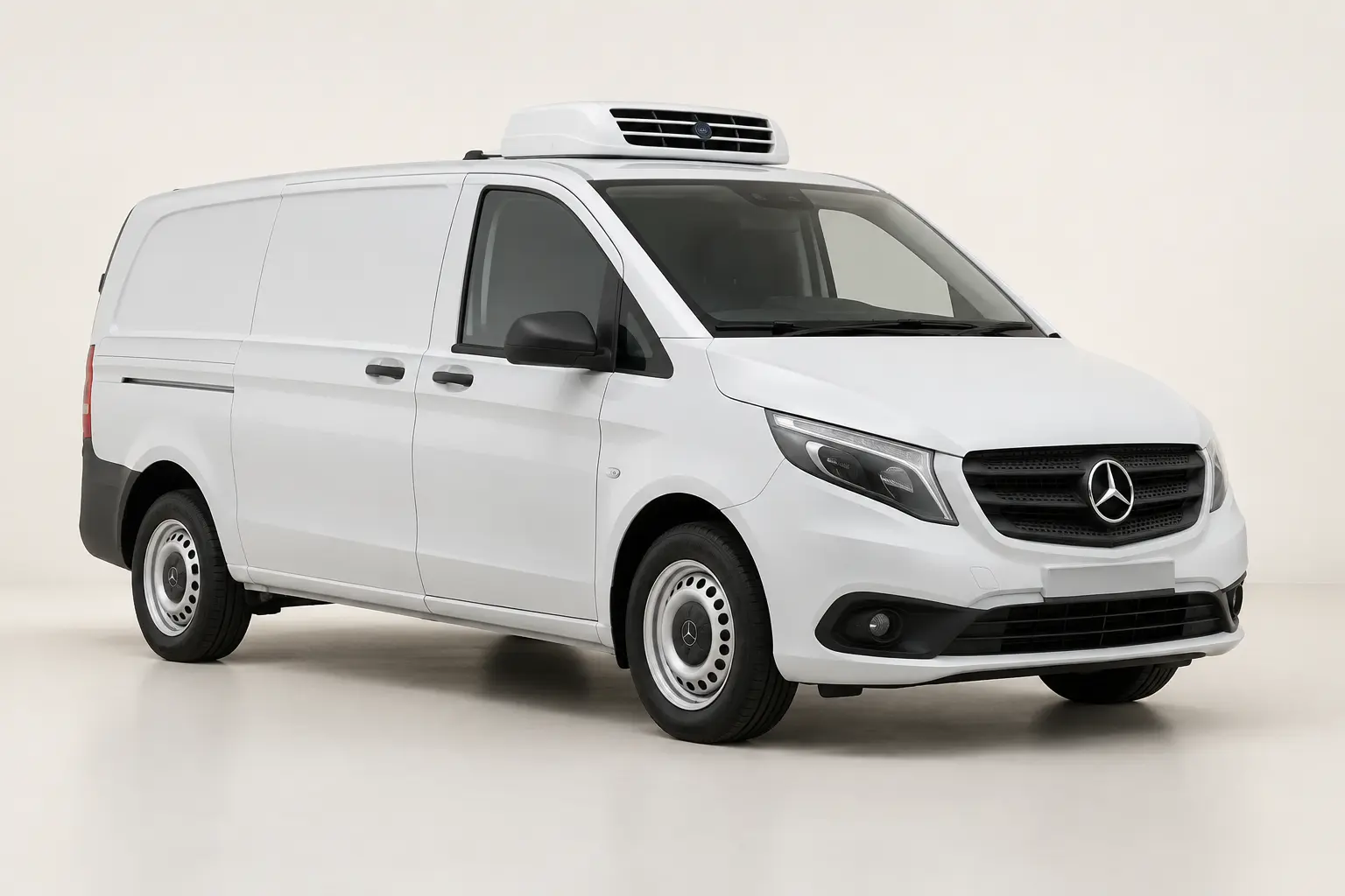 White Mercedes-Benz Vito Refrigerated Courier Van, facing right